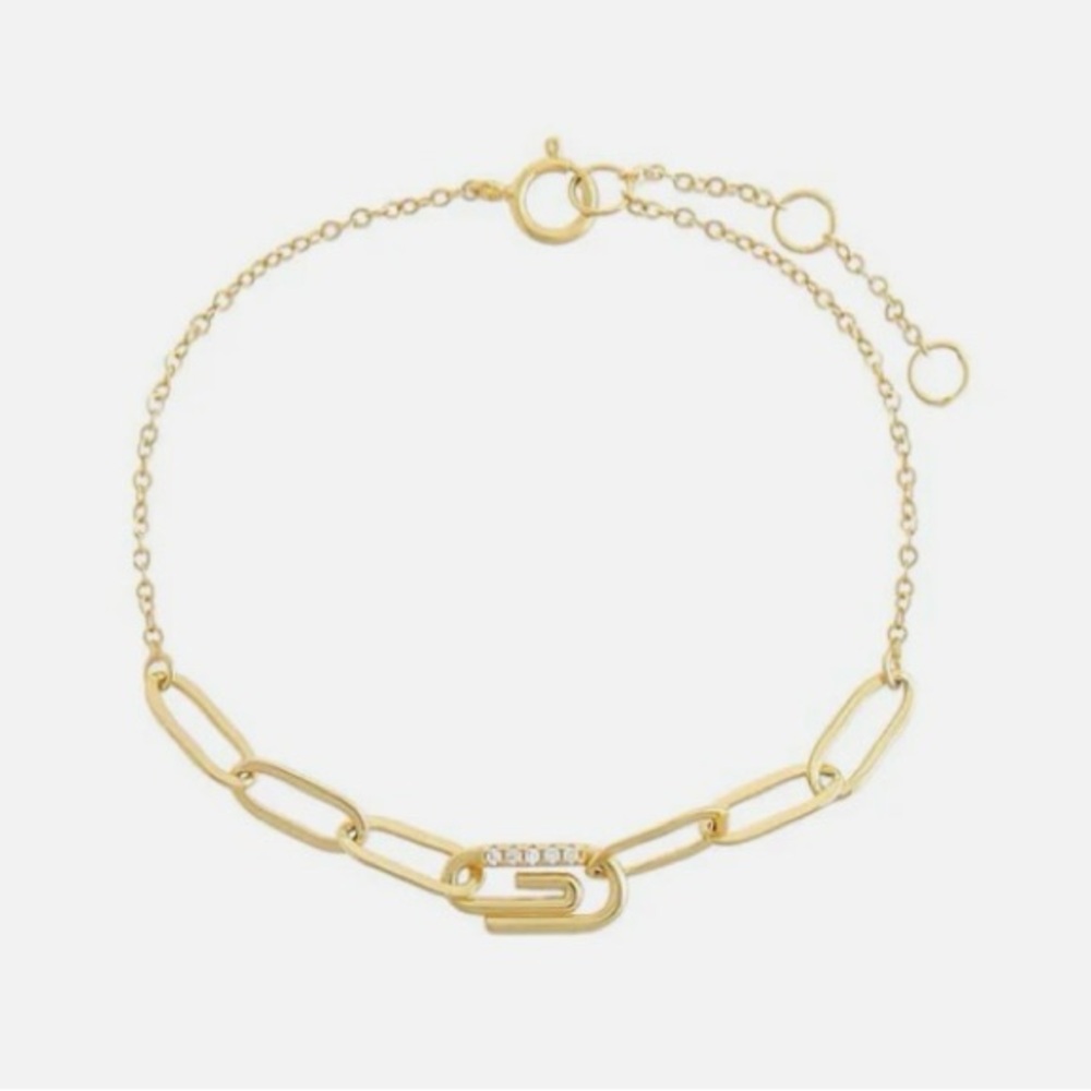 🖇️NIB🖇️ ADINA EDEN Pave’ Safety Pin Paperclip Bracelet